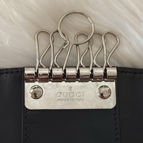 GUCCI Guccissima Key Holder Key Case 6 Hooks Leather Black - Picture 13 of 17
